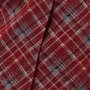 Yumi Burgundy Check Wrap Mini Skirt