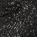 Yumi Black Sequin Fitted Wrap Dress with Split Hem
