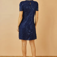 Yumi Navy Dripping Sequin Tunic Dress