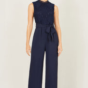 Yumi Navy Lace Sleeveless Jumpsuit