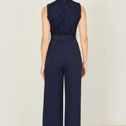 Yumi Navy Lace Sleeveless Jumpsuit