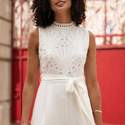 Yumi Ivory Lace Sleeveless Jumpsuit