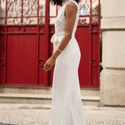 Yumi Ivory Lace Sleeveless Jumpsuit