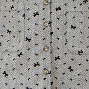 Yumi Grey Bow Print Pinafore Dress with Button Up