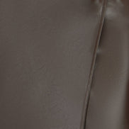 Yumi Brown Faux Leather Wrap Mini Skirt