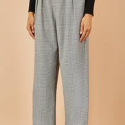 Yumi Grey Check Wide Leg Trousers