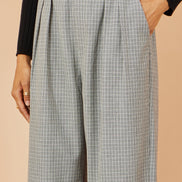 Yumi Grey Check Wide Leg Trousers