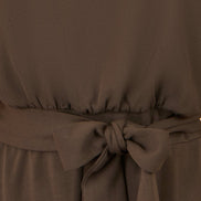 Yumi Brown Batwing Stretch Jumpsuit