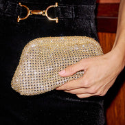 Yumi Gold Rhinestone Clutch Bag