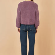 Yumi Purple Marl Knit Cardigan