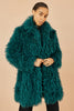 Yumi Teal Luxe Long Hair Fur Coat