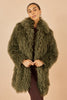 Yumi Green Luxe Long Hair Fur Coat