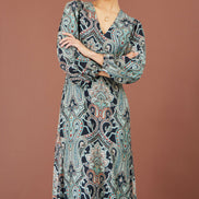 Yumi Green Paisley Print Midi Dress