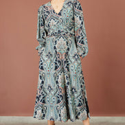 Yumi Green Paisley Print Midi Dress