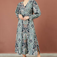 Yumi Green Paisley Print Midi Dress