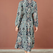 Yumi Green Paisley Print Midi Dress