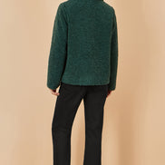 Yumi Green Short Teddy Bear Jacket