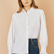 Yumi White Lace Trim Shirt