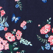 Yumi Navy Embroidered Knitted Floral Tunic