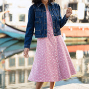 Yumi Blue Stretch Denim Jacket with Pocket Detail