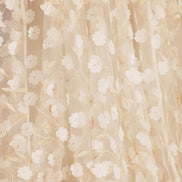 Yumi Ivory Mesh Floral Applique Midi Skirt