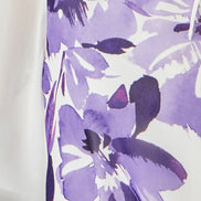 Yumi White Floral Placement Tunic with Keyhole Neckline
