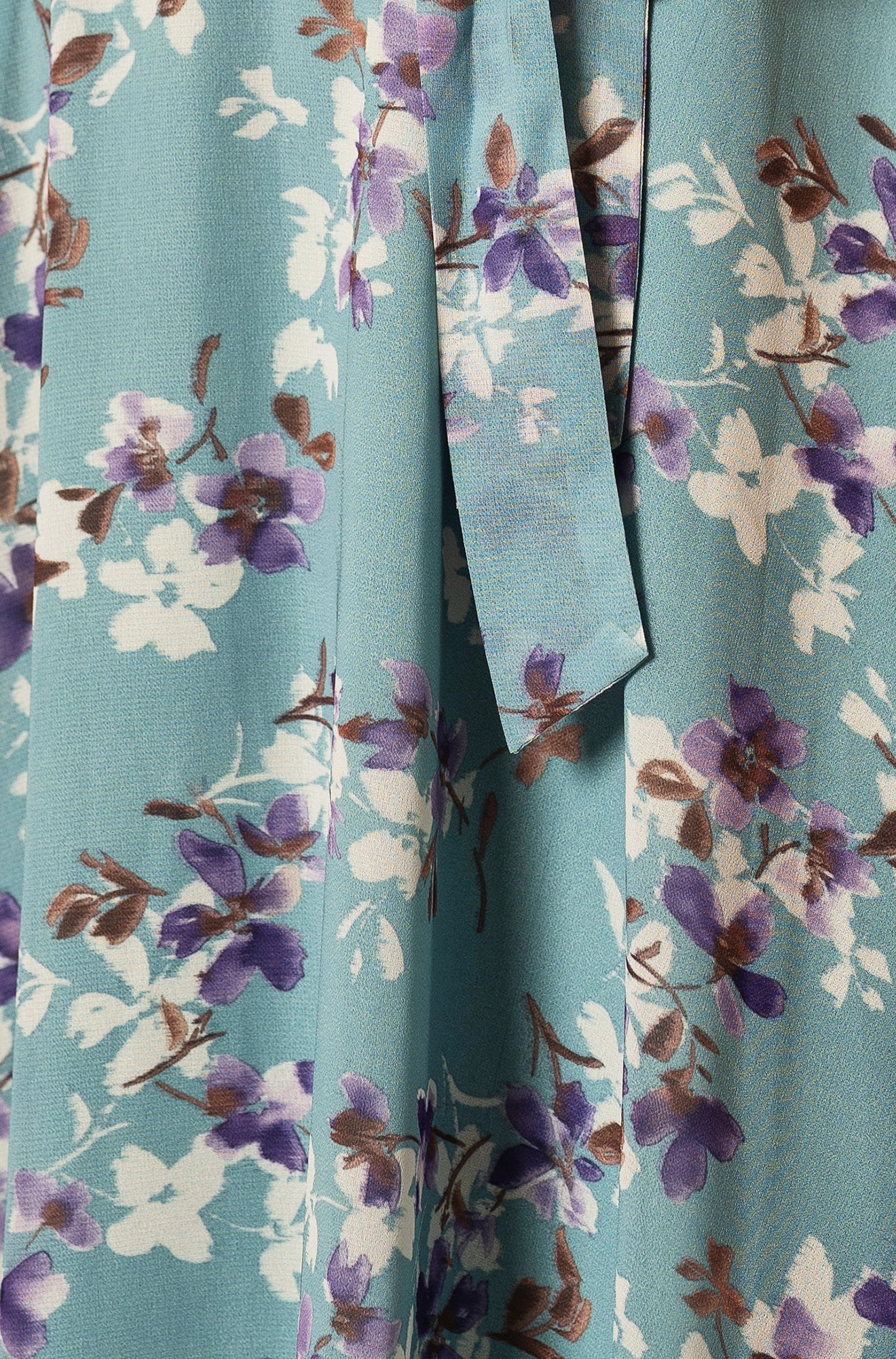 Yumi Blue Blossom Skater Midi Dress with Angel Sleeves