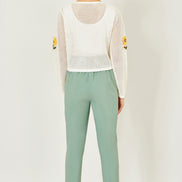 Yumi Ivory Crochet Embroidered Flower Bolero