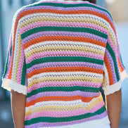 Yumi Multicolour Batwing Crochet Top