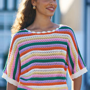 Yumi Multicolour Batwing Crochet Top
