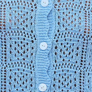 Yumi Blue Crochet Short Sleeve Cardigan