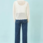 Yumi White Flower Crochet Cardigan