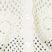 Yumi White Flower Crochet Cardigan