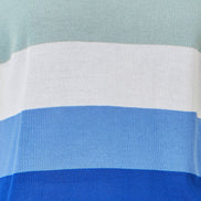 Yumi Blue Block Stripe Relaxed Knitted Top