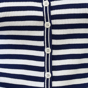 Yumi Navy Nautical Striped Knitted Top