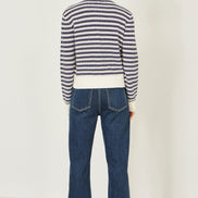 Yumi Multicolour Block Stripe Tie Front Cardigan