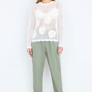 Yumi White Flower Crochet Jumper
