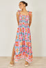 Yumi Multicolour Ikat Print Maxi Viscose Sun Dress