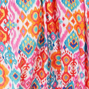 Yumi Multicolour Ikat Print Maxi Viscose Sun Dress