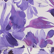 Yumi Purple Abstract Floral Halter Neck Pleated Midi Dress