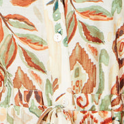 Yumi Ivory Viscose Relaxed Boho Print Maxi Shirt Dress
