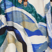 Yumi Blue Viscose Swirl Print Midi Dress
