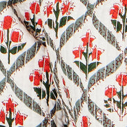 Yumi White Peacock Print Reversible Cotton Quilted Jacket