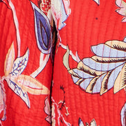 Yumi Red Boho Print Cotton Reversible Quilted Jacket