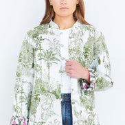 Yumi Green Reversible Cotton Quilted Jacket