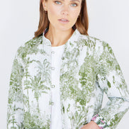 Yumi Green Reversible Cotton Quilted Jacket