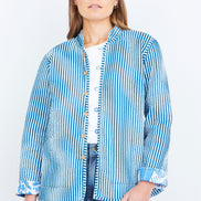 Yumi Blue Jungle Reversible Cotton Quilted Jacket