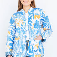 Yumi Blue Jungle Reversible Cotton Quilted Jacket
