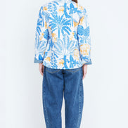 Yumi Blue Jungle Reversible Cotton Quilted Jacket