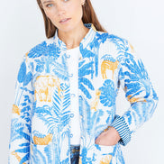 Yumi Blue Jungle Reversible Cotton Quilted Jacket